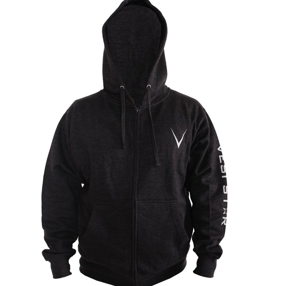 Vesi Star Cotton Hoodie, Zipper, Front Pockets